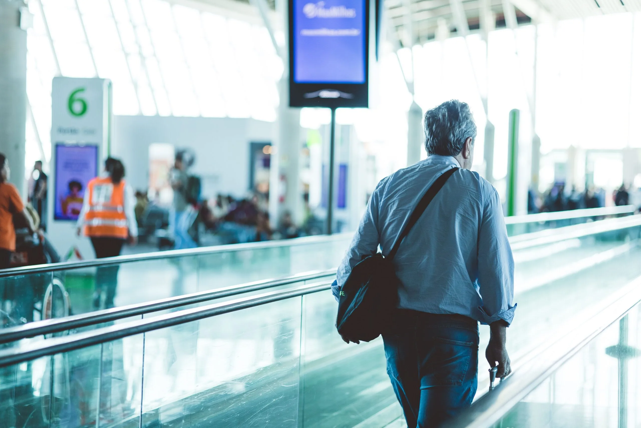senior traveller airport flying with a pacemaker airport security